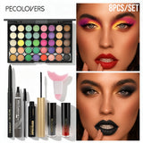 8pcs Makeup Kit,  Face Cosmetic Set With Multicolor Eyeshadow Palette, Eyeliner, Eyebrow Pen, Mascara, Lip Gloss