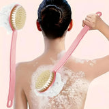 Soft Body Scrubber Shower Exfoliating Scrubs Long Handle Bath Brush Exfoliator Skin Massager Cleaning Brush Bathroom Accessories