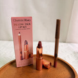 Charlotte Tilbury Lipstick Liner Set Matte Smooth&Cushion Foundation Dewy Radiant&Cheek Blush Natural Luminous Buildable Flawles