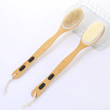 Shower brush with soft and hard bristles, double sided long handle, back scrub body exfoliator, suitable for both wet and dry us