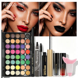 8pcs Makeup Kit,  Face Cosmetic Set With Multicolor Eyeshadow Palette, Eyeliner, Eyebrow Pen, Mascara, Lip Gloss