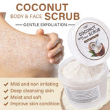 Coconut Body Wash and Body Scrub Gentle & Fine Scrub Particles Soft Moisturizing and Exfoliating Body Hand,Foot Scrub Shower gel