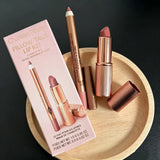 Charlotte Tilbury Lipstick Liner Set Matte Smooth&Cushion Foundation Dewy Radiant&Cheek Blush Natural Luminous Buildable Flawles