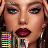 8pcs Makeup Kit,  Face Cosmetic Set With Multicolor Eyeshadow Palette, Eyeliner, Eyebrow Pen, Mascara, Lip Gloss