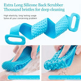Body Scrubber Rubbing Back Peeling Massage Shower Extended Scrubber Skin Clean Brushes Body Sponge Silicone Brushes Bath Towels