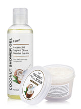 Coconut Body Wash and Body Scrub Gentle & Fine Scrub Particles Soft Moisturizing and Exfoliating Body Hand,Foot Scrub Shower gel